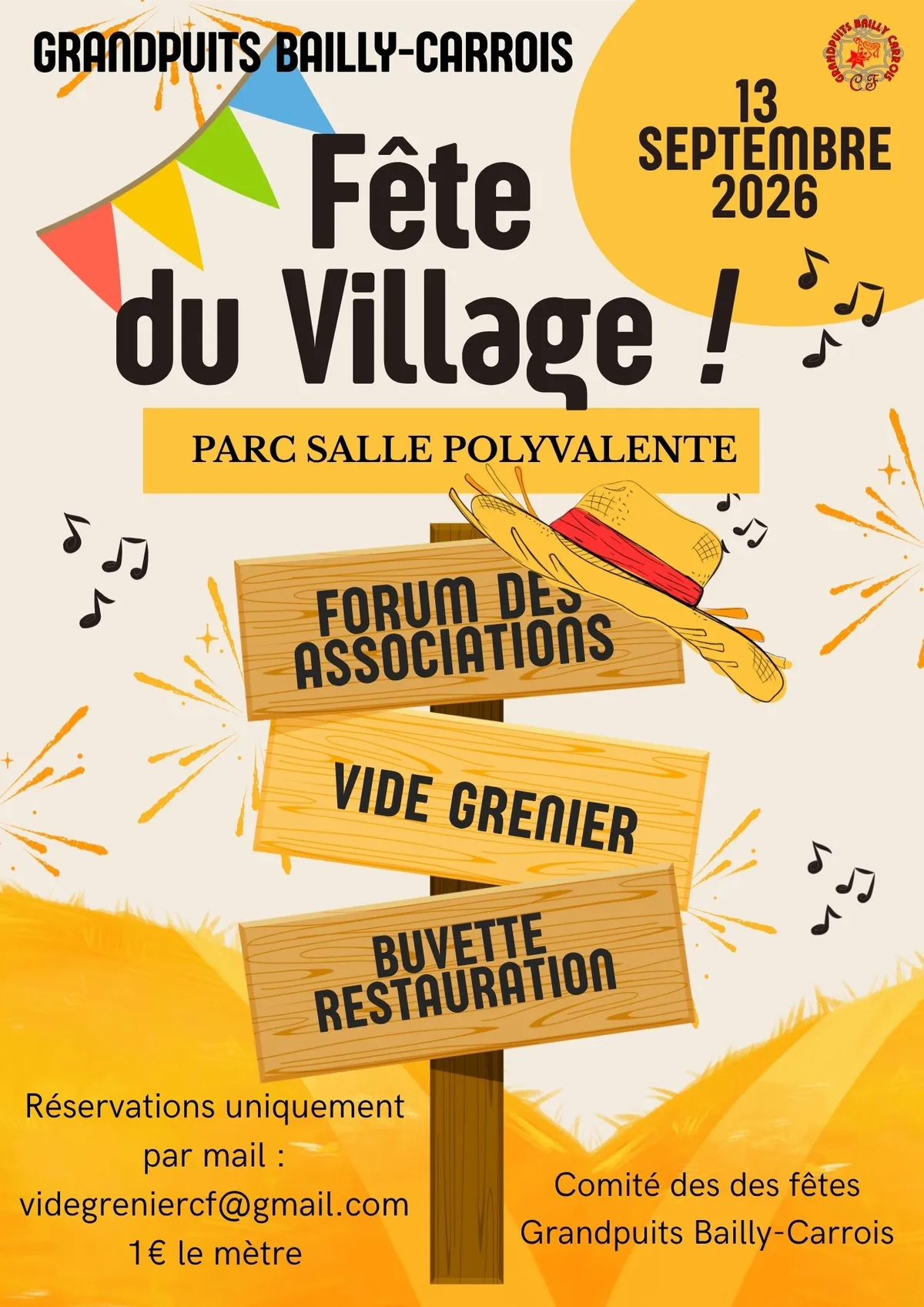 Fête du village de Grandpuits : forum des associations et vide-grenier